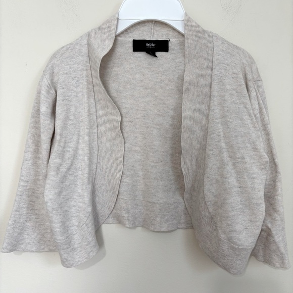 Mossimo gray short sleeve cropped open front knit sweater cardigan - Picture 1 of 11